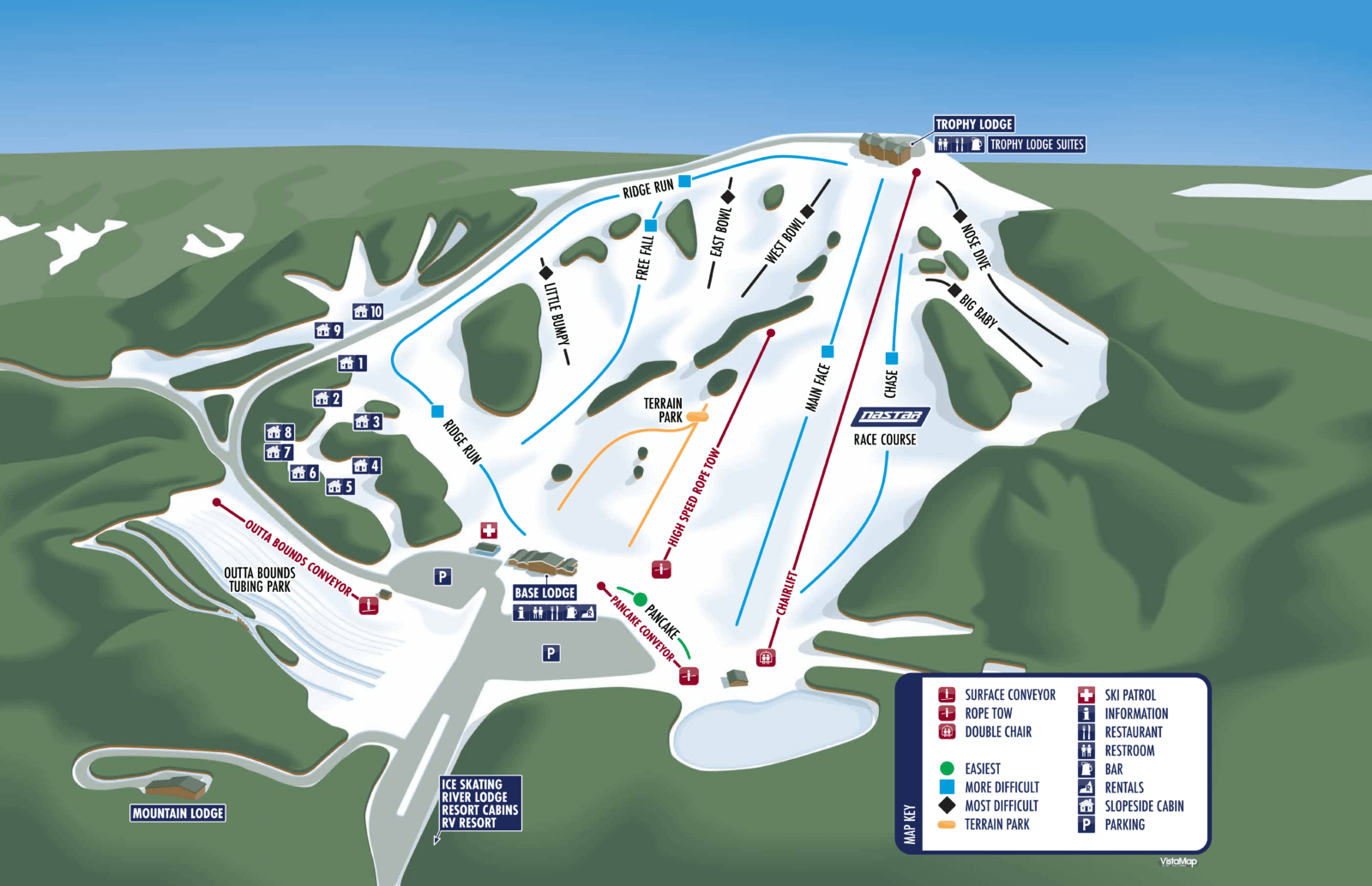 Map of ski slopes